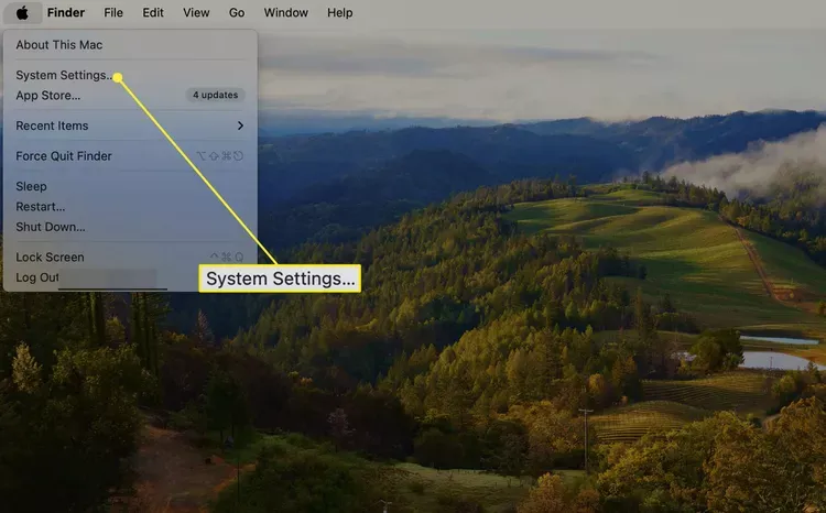 Select the Apple icon > System Settings.