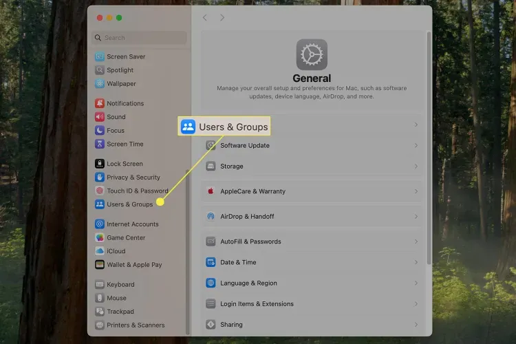 Click Users & Groups.