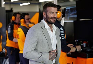 حضور دیوید بکام در حاشیه مسابقات فرمول یک قطر