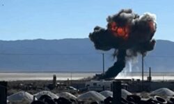 انفجار شدید در پی سقوط جنگنده اف-۱۶ آمریکا + فیلم
