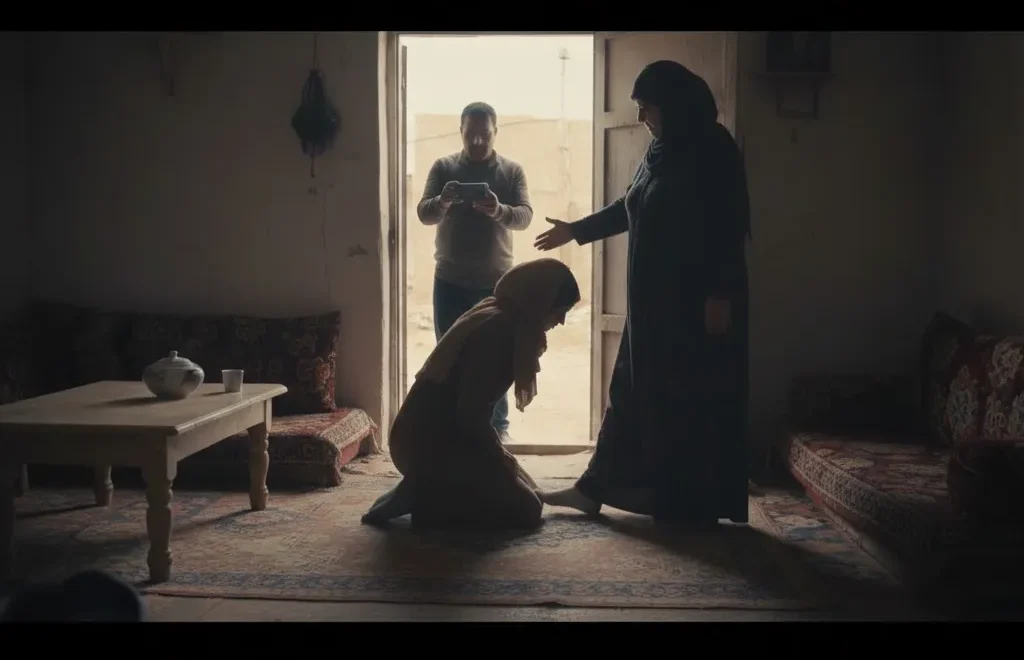 فیلم جنجالی اجبار زن به بوسیدن پای مادرشوهرش