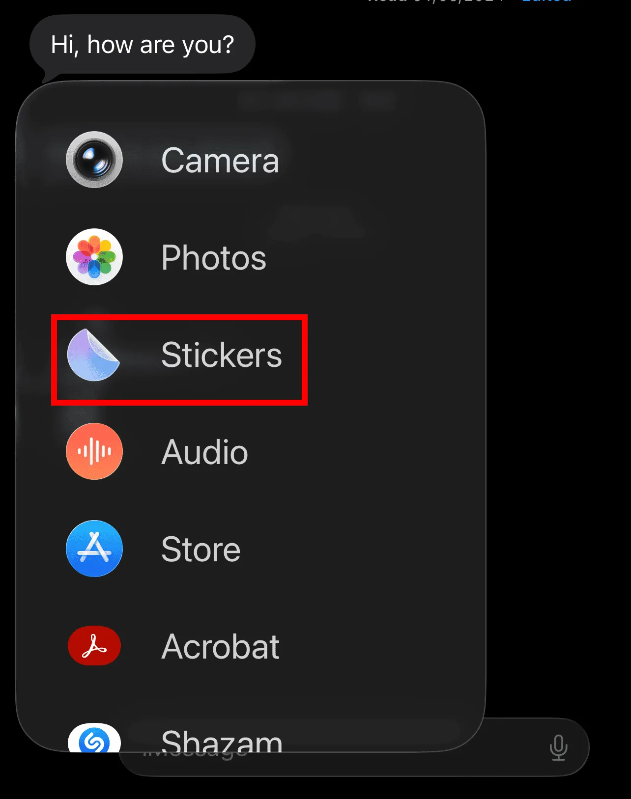ذخیره کردن استیکر در آی مسیج
