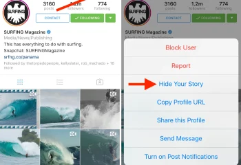 هاید کردن استوری در اینستاگرام