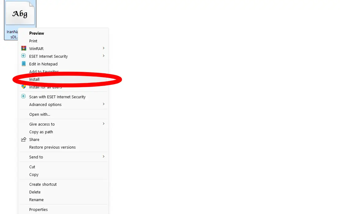 نصب فونت در ویندوز 11