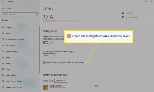 تنظیم نور صفحه 