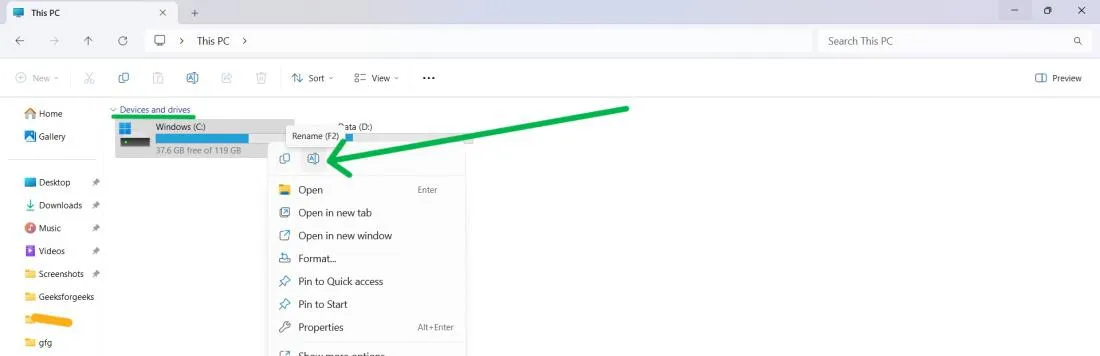 تغییر نام درایو در ویندوز